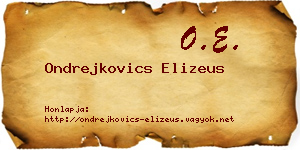 Ondrejkovics Elizeus névjegykártya